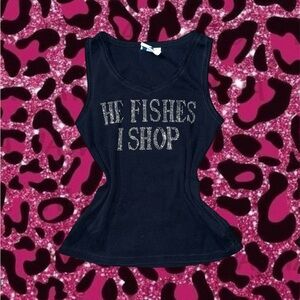 Women's 'He Fishes I Shop' Tank Top
